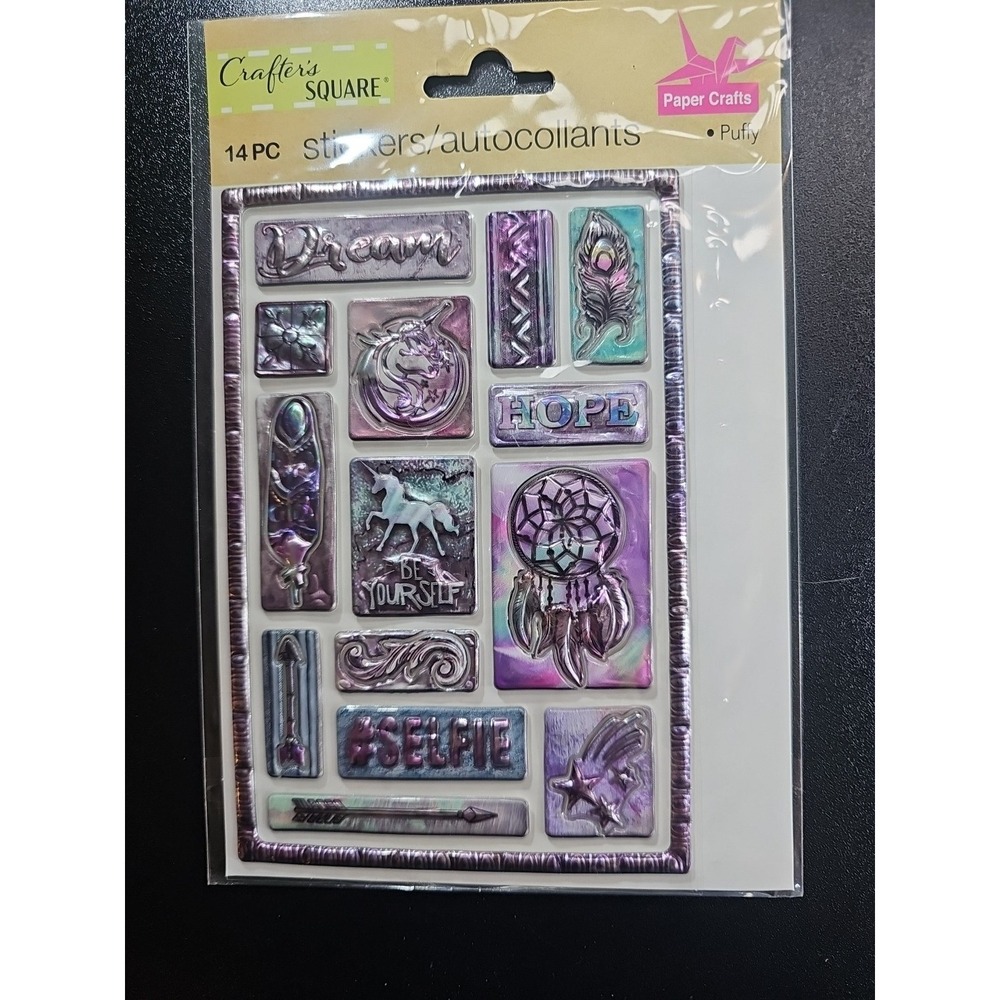 Crafters Square Dream Puffy Stickers Vintage Look Sticker